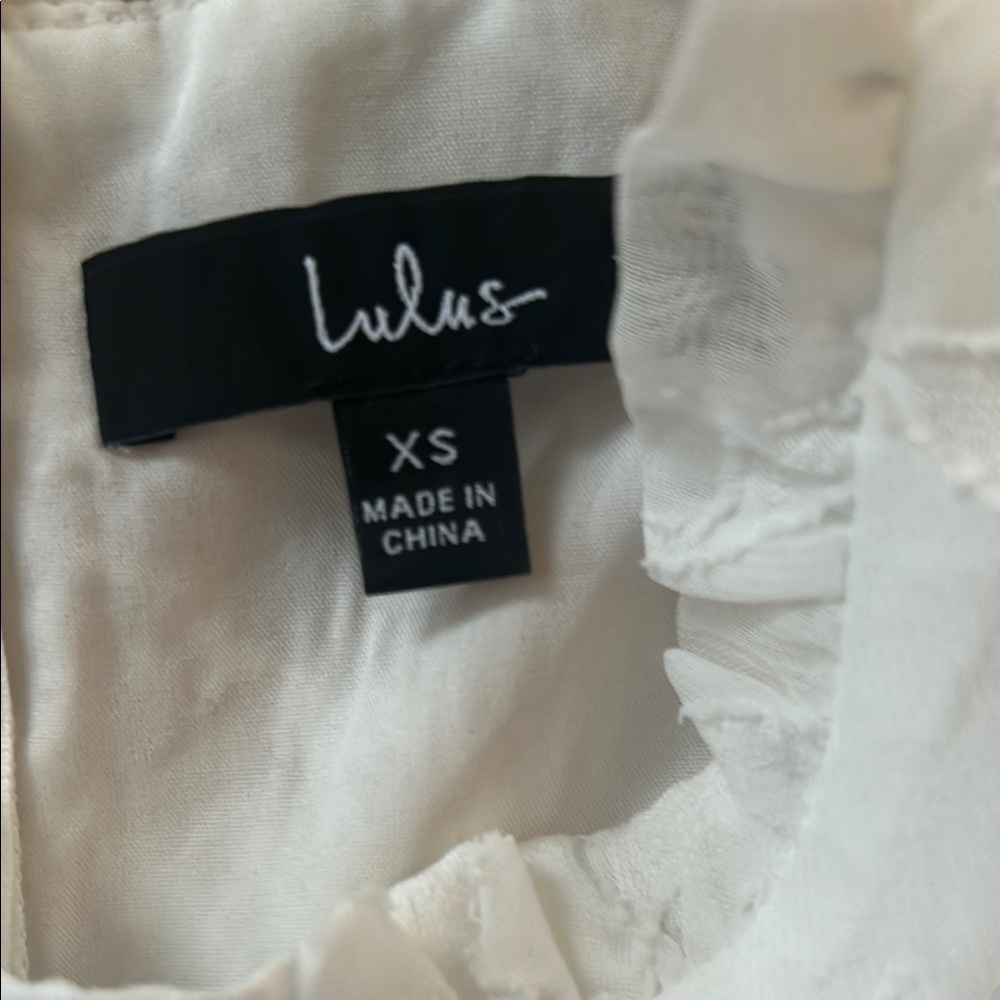 Lulus White Ruffled Dress XS - Picture 3 of 8